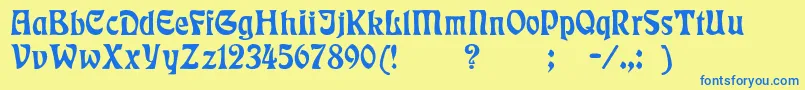 Badmann Font – Blue Fonts on Yellow Background