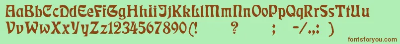 Шрифт Badmann – коричневые шрифты на зелёном фоне