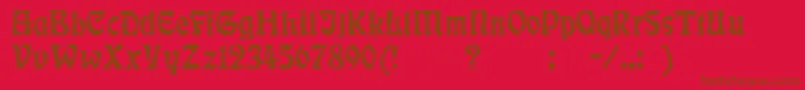 Czcionka Badmann – brązowe czcionki na czerwonym tle