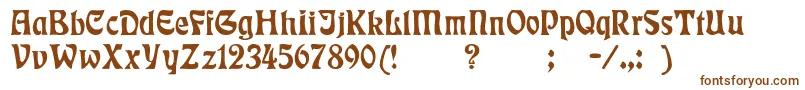 Badmann-Schriftart – Braune Schriften auf weißem Hintergrund