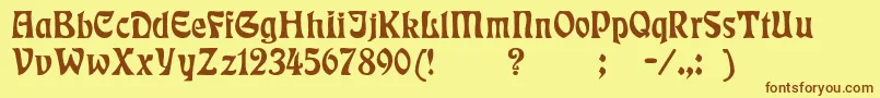 Czcionka Badmann – brązowe czcionki na żółtym tle