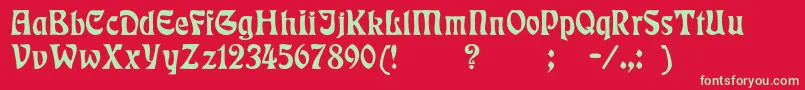 Badmann-Schriftart – Grüne Schriften auf rotem Hintergrund