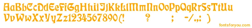 Badmann-Schriftart – Orangefarbene Schriften auf weißem Hintergrund