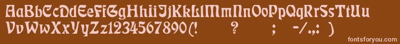 Badmann-fontti – vaaleanpunaiset fontit ruskealla taustalla