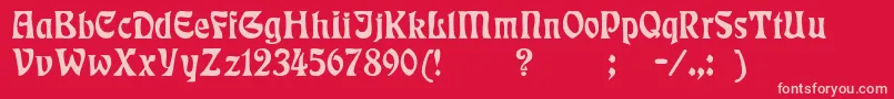 Badmann-fontti – vaaleanpunaiset fontit punaisella taustalla