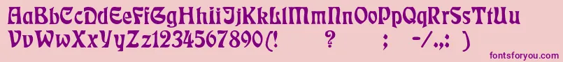 フォントBadmann – ピンクの背景に紫のフォント