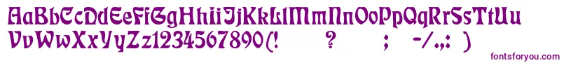 Czcionka Badmann – fioletowe czcionki na białym tle