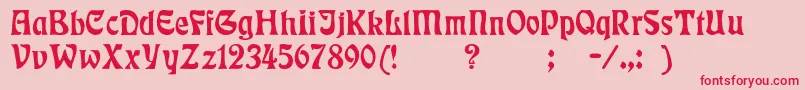フォントBadmann – ピンクの背景に赤い文字