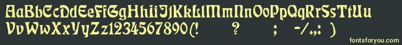 Badmann-fontti – keltaiset fontit mustalla taustalla