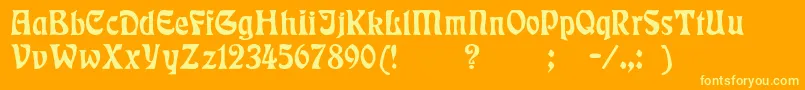 フォントBadmann – オレンジの背景に黄色の文字
