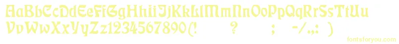 Badmann-Schriftart – Gelbe Schriften auf weißem Hintergrund