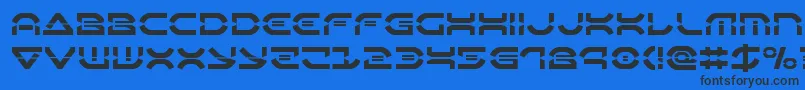 Oberondeuxlaser Font – Black Fonts on Blue Background