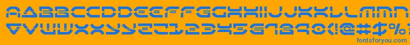 Oberondeuxlaser Font – Blue Fonts on Orange Background