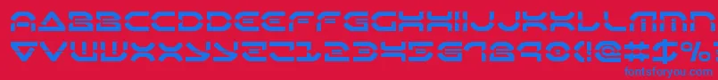 フォントOberondeuxlaser – 赤い背景に青い文字
