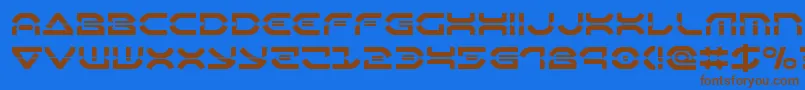 Oberondeuxlaser Font – Brown Fonts on Blue Background