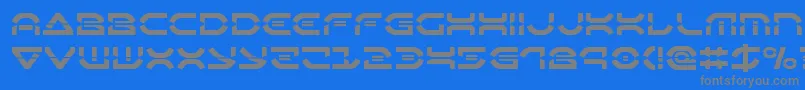 Oberondeuxlaser-fontti – harmaat kirjasimet sinisellä taustalla