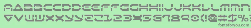 フォントOberondeuxlaser – 緑の背景に灰色の文字