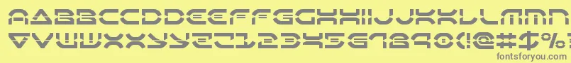 Oberondeuxlaser-fontti – harmaat kirjasimet keltaisella taustalla
