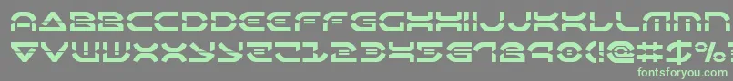 フォントOberondeuxlaser – 灰色の背景に緑のフォント