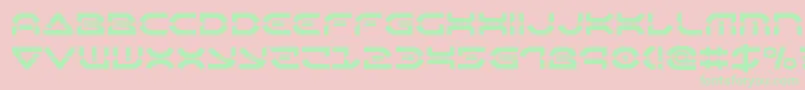 フォントOberondeuxlaser – ピンクの背景に緑の文字