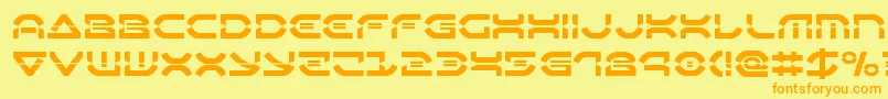 Oberondeuxlaser-fontti – oranssit fontit keltaisella taustalla