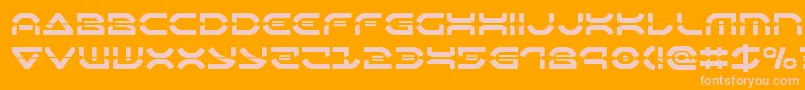 Oberondeuxlaser-Schriftart – Rosa Schriften auf orangefarbenem Hintergrund