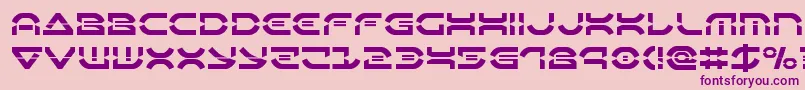 フォントOberondeuxlaser – ピンクの背景に紫のフォント