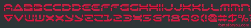 フォントOberondeuxlaser – 黒い背景に赤い文字