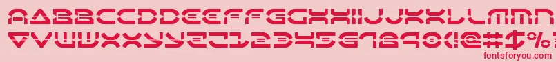 フォントOberondeuxlaser – ピンクの背景に赤い文字