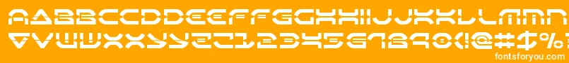 Fonte Oberondeuxlaser – fontes brancas em um fundo laranja