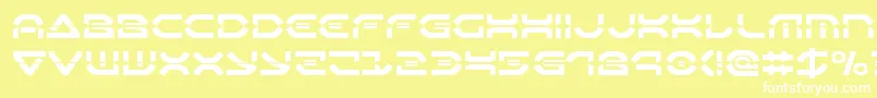Oberondeuxlaser-fontti – valkoiset fontit keltaisella taustalla