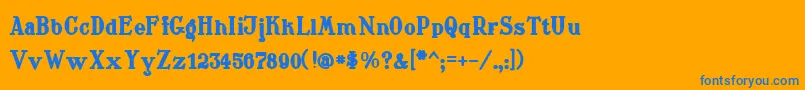 Waschkuechegrob Font – Blue Fonts on Orange Background