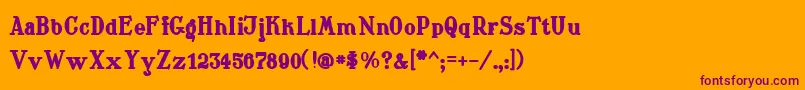 Waschkuechegrob Font – Purple Fonts on Orange Background