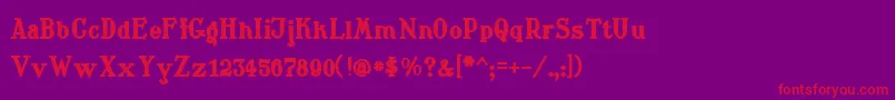 Waschkuechegrob Font – Red Fonts on Purple Background