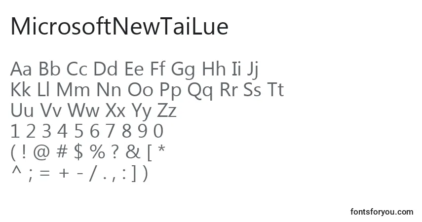Czcionka MicrosoftNewTaiLue – alfabet, cyfry, specjalne znaki