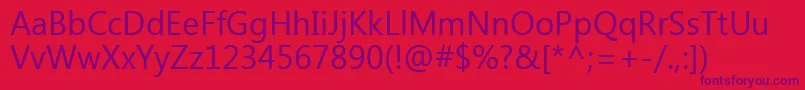 Fonte MicrosoftNewTaiLue – fontes roxas em um fundo vermelho