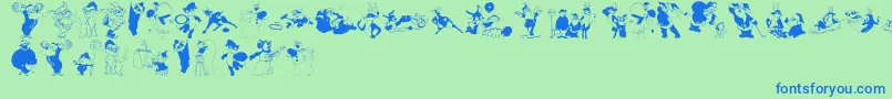 Xmasone Font – Blue Fonts on Green Background