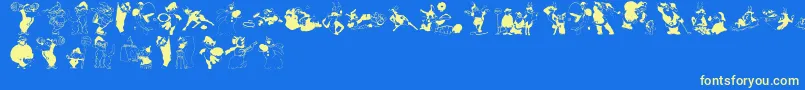 Police Xmasone – polices jaunes sur fond bleu