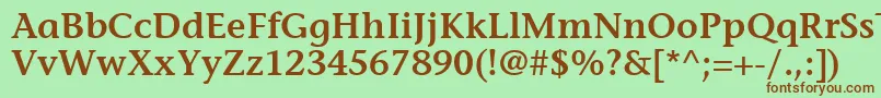 Шрифт ItcStoneInformalLtSemibold – коричневые шрифты на зелёном фоне