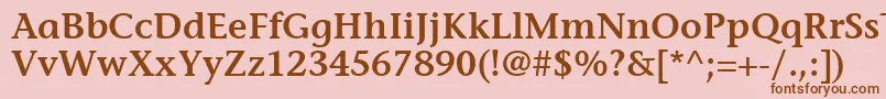 ItcStoneInformalLtSemibold-fontti – ruskeat fontit vaaleanpunaisella taustalla