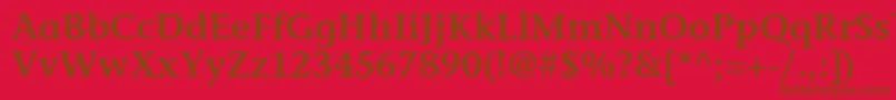 ItcStoneInformalLtSemibold-Schriftart – Braune Schriften auf rotem Hintergrund