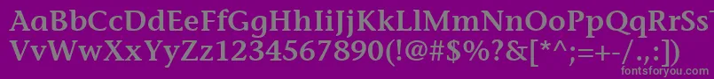 ItcStoneInformalLtSemibold-Schriftart – Graue Schriften auf violettem Hintergrund