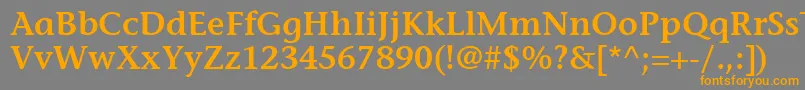 フォントItcStoneInformalLtSemibold – オレンジの文字は灰色の背景にあります。