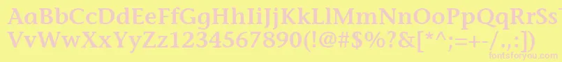 ItcStoneInformalLtSemibold Font – Pink Fonts on Yellow Background