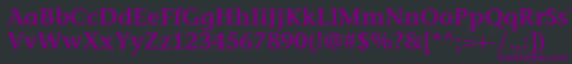 フォントItcStoneInformalLtSemibold – 黒い背景に紫のフォント