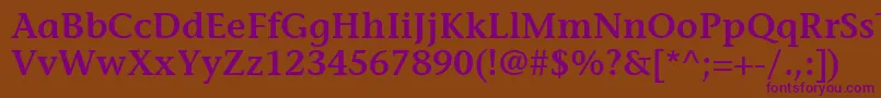ItcStoneInformalLtSemibold-Schriftart – Violette Schriften auf braunem Hintergrund