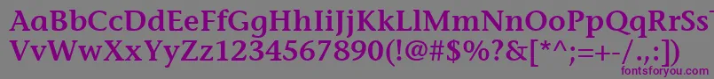 Czcionka ItcStoneInformalLtSemibold – fioletowe czcionki na szarym tle