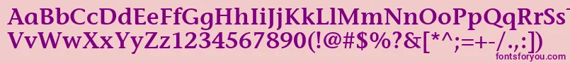 フォントItcStoneInformalLtSemibold – ピンクの背景に紫のフォント