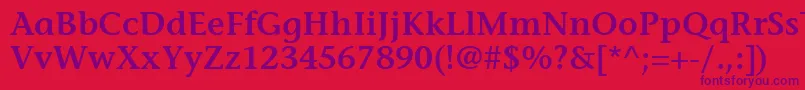 Czcionka ItcStoneInformalLtSemibold – fioletowe czcionki na czerwonym tle
