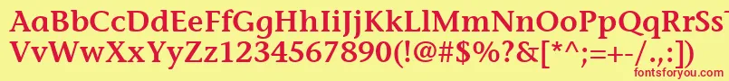 ItcStoneInformalLtSemibold-fontti – punaiset fontit keltaisella taustalla